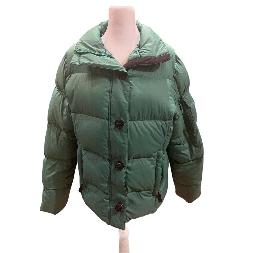 ll bean womens goose down jacket Green Full Zip Puffer Size Large